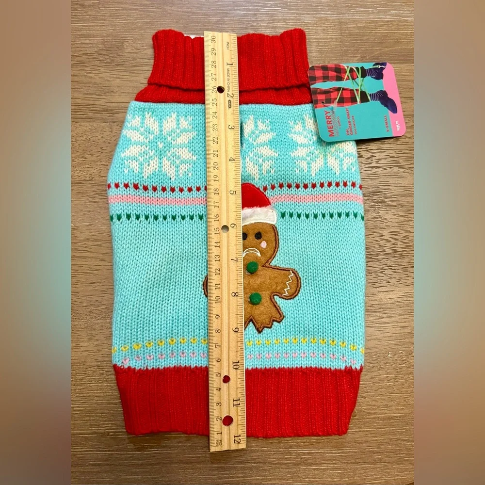 Merry Makings Gingerbread Man Dog Sweater Size XS NWT